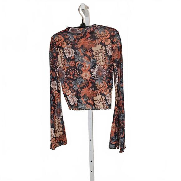 Bohemian Floral Print Long Sleeve Top - Picture 1 of 3